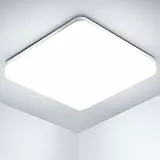 OUILA Led Deckenleuchte, 20W 2000LM Deckenlampe Led Deckenleuchte Flach, IP44 Wasserdicht Badlampe Decke, 6500K Ultra Dünn Deckenlampe für Küche Badezimmer Wohnzimmer Keller Flur, 22 x 22CM