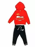 Disney Trainingsanzug Kinder Jungen Cars Lightning McQueen Set Hoodie & Jogginghose Rot 7-8 Jahre