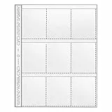 VELOFLEX 5349010 - Sammelhülle DIN A4, mit 9 Taschen für Sammelkarten, glasklar, PP-Folie 140 my, 10 Stück