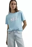 Mavi Damen Logo Printed T-Shirt T-Shirt, Aquamarine, M