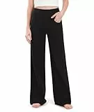 SAFORT Damen 71cm/76cm/81cm/86cm Yogahose aus Baumwolle Weite Hose leicht Sporthose Damen lang Jogginghose weit für Yoga Workout Freizeit, Schwarz, 76cm, M