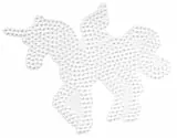 Hama Perlen 315 Große Stiftplatte Einhorn Pegasus in weiß für Midi Bügelperlen mit Durchmesser 5 mm, kreativer Bastelspaß für Groß und Klein