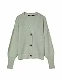 VERO MODA Damen Vmlea Ls V-Hals Manchet Noos Cardigan Sweater, Desert Sage, M EU