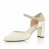 Rainbow Club Brautschuhe Kimber - Damen, Pumps, Ivory Satin, Glitter - Gr. 41 (UK 8)