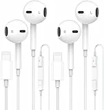 Amoner iPhone In-Ear Kopfhörer mit Kabel, 2 Pack HiFi Stereo Stereo Ohrhörer mit Lightning Anschluss Mikrofon und Lautstärkeregler, Kompatibel mit iPhone 14/13/12/11/Pro