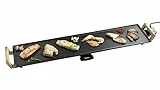 Bestron elektrischer Tischgrill, XXXL Plancha-/Teppanyaki-Grillplatte mit Antihaftbeschichtung, Grillspaß für bis zu 10 Personen, extra lange Grillfläche, 2.000 Watt, Farbe: Schwarz