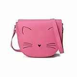 Gladdon Kleine Katze Umhängetasche,Mädchen süße Handtasche,Teenager Jugend und Kinder Katzentasche(Dunkelrosa)