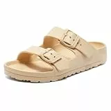 Foinledr Pantoletten Sandalen Damen Herren, Bequem & Weich – Sommer Schlappen mit Einstellbarer Schnalle, Rutschfeste Cozy Slides, Flach Mules Clogs, Orthopädische EVA Hausschuhe & Badelatschen
