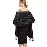 vimate Schwarze Pashmina Schals für Frauen-Winter Soft Warm Paisley Pashmina Schals und Wraps für Abendkleider Reise Schal Schal (DE-Style 1-Schwarz)