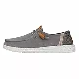 Hey Dude Wendy Washed Canvas Damen - Slip on Flache Schuhe - Mokassin Stil, Grey, 41
