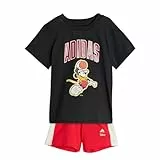 adidas Unisex Baby DISNEY MICKEY MOUSE T-SHIRT SET, black/off white, 6-9 Months