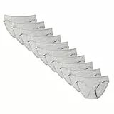 Amazon Essentials Damen Bikini-Unterhosen aus Baumwolle (in Übergröße erhältlich), 10er Pack, Mittelgrau Meliert, 40