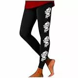 Cexiakong Totenkopf Leggings Damen Skelett Yogahose Spinnennetz Blood Drucken Sportleggins Elastisch Blickdicht Yogahose Gym Sporthose High Waist Lang Leggings