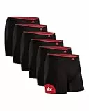DANISH ENDURANCE 6er Pack Bambus Boxershorts Herren, Unterhosen Herren mit oder ohne Eingriff, XL Black