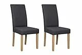 byLIVING Esszimmerstuhl 2er Set Elias/Webstoff dunkelgrau/Gestell Massivholz Rubberwood Natur/B 47, H 99,5, T 60 cm