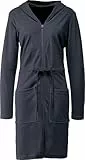 Erwin Müller Damen-Bademantel Limbach mit Kapuze Leichtfrottier anthrazit Größe 44/46