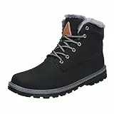 Mishansha Winterschuhe Herren Stiefel Warm Gefüttert Winterstiefel Damen Wasserdicht Winter Schuhe Indoor Outdoor Schneestiefel, Tiefschwarz 44
