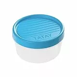 TATAY Frischhaltedose 0,5L Twist | Schraubdeckel | Vorratsdosen mit Deckel Luftdicht | Geeignet für Mikrowelle, Spülmaschine, Kühlschrank, Gefrierfach | Kunststoff BPA-frei | 12x12x6,6 cm, Blau