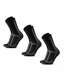 DANISH ENDURANCE Crew Laufsocken (3|5 Paar), Halbhohe Sportsocken, Unisex, für Damen & Herren, Schwarz/Grau, 43-47
