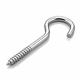 SHULLIN 50 Stück Schraubhaken Ringschraube Schraubösen 4 X 55mm Deckenhaken Wandhaken Aus Kohlenstoffstahl Für Küche Garten DIY-Projekt （Silber）