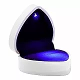 VOSAREA Weiß Verlobungsring Box mit Licht - Herzform Ringschatulle Hochzeit Verlobung LED Ring Box - Samt Geschenkbox Ring Herz Ringschachtel für Wedding Verlobungsring Proposal