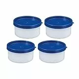 Westmark Kräuterdosen-Set, 8-teilig, Volumen je 100 ml, Kunststoff, Rund, Ø 8,3 cm, Trio, Transparent/Blau, 25742270