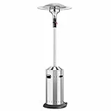 Enders Terrassenheizer Gas Elegance, Gas-Heizstrahler 9376, Heizpilz mit stufenloser Regulierung, Eco Plus Brenner, Transporträder, Umkippsicherung, Silber/Schwarz
