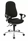 Topstar Support SY, ergonomischer Bürostuhl, Schreibtischstuhl, inkl. höhenverstellbare Armlehnen, Bezugsstoff, schwarz