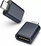 Syntech USB C auf USB Adapter(2 Stücke), Thunderbolt 3 to USB 3.0 Adapter Kompatibel mit iPhone 16 Pro Max MacBook Pro 2021/Air 2022 iPad mini 6 iMac Surface Pro 8/X Go und mehr, Mitternacht