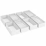 Homsorout Schubladen Organizer Kleidung Baby - 8er Set Unterwäsche Organizer, 30 x 15 x 9 cm Ordnungssystem Kleiderschrank Aufbewahrungsbox für Wickelkommode, Socken, Weiß