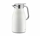 alfi SKYLINE 1,0l, coconut white mat, Edelstahl-Isolierkanne mit hygienischem Hartglaseinsatz, Drehverschluss mit bequemer Drucktaste, ergonomischer Griff, mit einer Hand, ideal als Kaffeekanne
