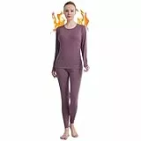 Fomolom Thermounterwäsche Damen einfarbig ultraweich Lange Thermo Unterhose Skiunterwäsche Warme Thermowäsche Set