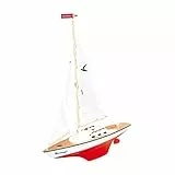 Günther Flugspiele 1810 - Segelboot Sturmvogel, kleine Segeljacht für Hobbysegler und Sammler, ca. 55 x 67 cm groß, hochwertig gefertigt und segelfertig montiert