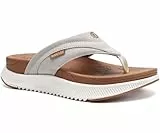 ONCAI Orthopädische Flip Flops Damen mit Arch Support Damen Orthotische Erholung Sandalen Komfortable Plantar Fasciitis Slip On Walking Sandale für Womans Indoor Outdoot Casual Sommer KhakiWeiß 39