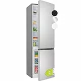 Bomann® Kühlschrank mit Gefrierfach | Energieklasse C | 180cm | Kühl Gefrierkombination leise 36 dB | 4 Ablagen & 3 Schubladen | Türanschlag wechselbar | 268L Kühlgefrierkombi | KG 7353 inox