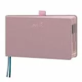 BEZEND Taschenkalender 2026 2027 Klein Querformat 16,5 x 9 cm, 18-Monate Wochenkalender Juli 26 - Dez 27, Vertikal Terminplaner mit 80 GSM Papier & Rose Gold Papierkante - Rosa