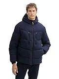 TOM TAILOR Denim Herren 1041775 Winter Puffer-Jacke mit Kapuze, 10668-Sky Captain Blue, M