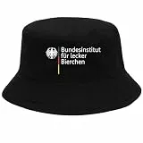 Bundesinstitut für lecker Bierchen Hut Lustiger Malle Bucket Hat Schwarz Festivalhut für Herren Damen – JGA Accessoire Partyhut Saufen Urlaub Bierhut Deutschland Outfit Spaßhut Kappe Mütze Fischerhut