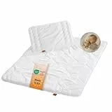 sleepling 194477 Baby Babybetten Set, medium Ganzjahresbettdecke Bettdecke 100 x 135 cm und Flachkissen Kopfkissen 40 x 60 cm, Made in EU, Ökotex 100, waschbar 60 Grad