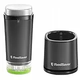 FoodSaver kabelloser Handvakuumierer zum Versiegeln von Lebensmitteln mit Ladestation | Mini Vakuumiergerät mit 1 Behälter zum Einmachen und Marinieren und 5 Frischhalte-Vakuumierbeuteln [VS1199X]