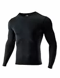 Niksa Kompressionsshirt Herren Langarm, Sportshirt Männer Atmungsaktiv & Schweißableitend, Funktionsshirt für Fitness, Laufen, Gym, Training (1er/2er Pack)