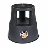 WEDO Rollhocker Super Step – robuster Tritthocker aus bruchfestem Kunststoff, TÜV/GS-geprüft nach EU-Norm EN 14183-F, rutschfest & rollbar, Made in Germany, Höhe ca. 43 cm, Tragkraft 150 kg, Grau