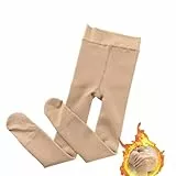 Yeeteepot Mädchen Warm Strumpfhose Winter Gefüttert Leggings Kinder Einfarbig Strumpfhosen Weiche Leggings Thermo Verdicken Hose Strümpfe A-Braun Verdickt XL
