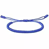 XIANNVXI Herren Armband Blau Geflochten Armbänder Surfer Armband Herren Blau Segeltau Stoff Tibetisches Glücksarmband Handgefertigt Verstellbares Armbänder Männer