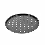 Original Kaiser Delicious Crossini Pizzaform 32 cm, Blech rund, Pizzablech antihaftbeschichtet, gelochter Thermoboden, Schwarz