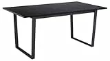 AC Design Furniture Albert Esstisch – Rechteckiger Küchentisch für 6 Personen, 160 x 90 cm, Schwarze Marmoroptik, Metallbeine