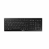 CHERRY Stream Keyboard Wireless, Kabellose Tastatur, Deutsches Layout (QWERTZ), 2,4 GHz Funk, Leise Tasten, Flaches Design, Batteriebetrieben, Schwarz
