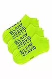 Camp David Herren Sneaker-Socken mit Intarsia-Logo, 3er Pack Neon Yellow 43-46