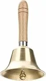 Super Laute Handglocke, Metall Glocken mit Holzgriff, Massivmessing Rufglocke für ältere Menschen zu Hause, Hochzeit, Tiertraining, Büro, Abendessen, Meditation, Musikunterricht und Service