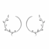 Blatt-Creolen, Blatt-Design, Blatt-Ohrringe, Blätter-Tropfen-Ohrringe für empfindliche Ohren, Schmuckgeschenk mit Geschenkbox für Frauen und Mädchen, Metall, Sterlingsilber